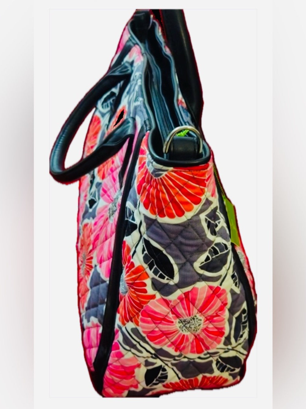 NWT!! Vera Bradley Large Trapeze Tote in Cheery Blossoms (RETIRED) BRAND NEW - Picture 5 of 11